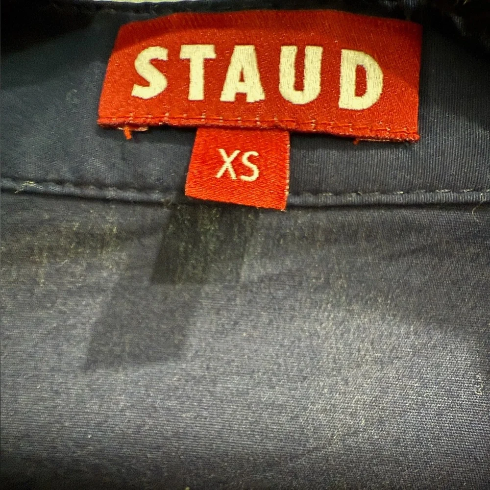 STAUD Dark Blue Casual Button Down Dress - Picture 3 of 5